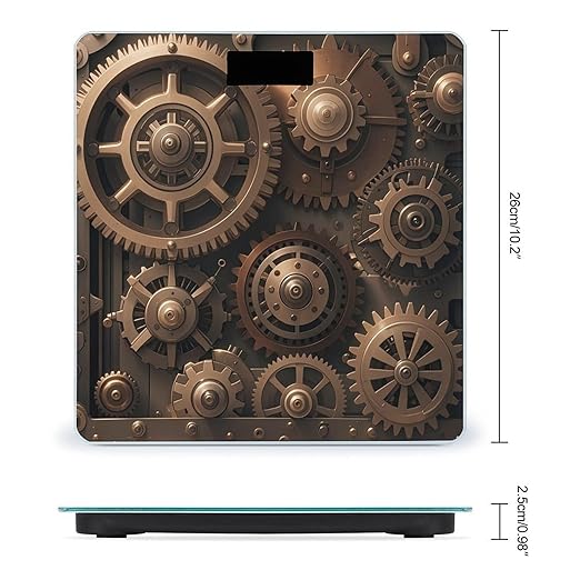 Steampunk Mechanical Gears Smart Scale for Body Weight Accurate Bathroom Scale with LED Display Digital Weight Scales Weighing Machine High Precision Scales for Bath Home