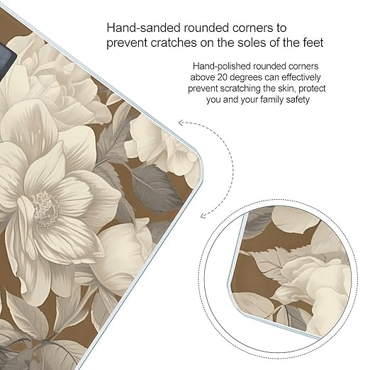 Pattern of Beige Flowers Scale for Body Weight Digital Bathroom Scale Accurate Smart Weight Scales with Large Display Weighing Machine High Precision Scales