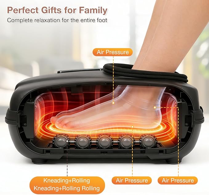 Shiatsu Foot Massager Machine with Heat Plantar Fasciitis Feet Massager with Remote Deep-Kneading Compression HSA Store Eligible FSA Foot Warmer for Home Office Neuropathy Pain Relief for Feet