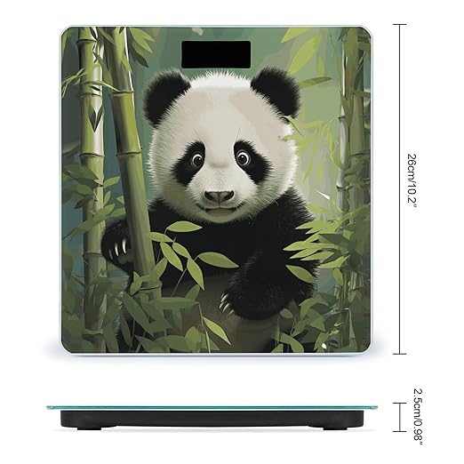 Curious Baby Panda Digital Bathroom Scale for Body Weight with High Precision Digital Weighing Scale with BMI Clear LCD Display and Step-On Measures Weight Up to 180kg