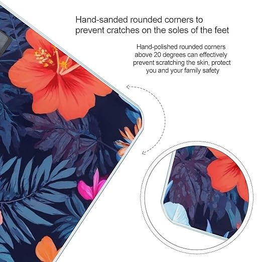 Smart Scale for Body Weight Digital Bathroom Weighing Scale Energy Saving Scale Hawaiian Colorful Hibiscus Flowers Tropical Palm Tree Leaves