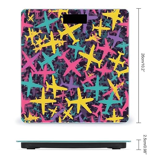 Energy Saving Scale Bathroom Weighing Scale Smart Scale for Body Weight Digital Airplanes Camo Pattern