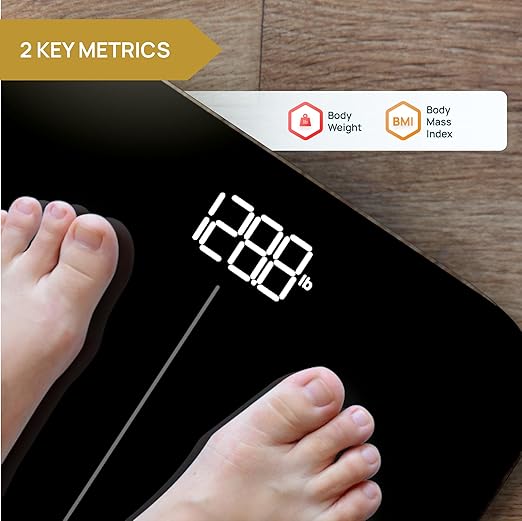 INEVIFIT Smart Premium Bathroom Scale Highly Accurate Bluetooth Digital Bathroom Body Weight Scale Precisely Measures Weight &amp BMI for Unlimited Users