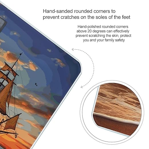 Digital Bathroom Scale for Body Weight Scale with Bright LCD Display High Accuracy Step-On Technology Auto On/Off Pirate Ship in The Sunset Digital Scales 400 Lbs /180kg