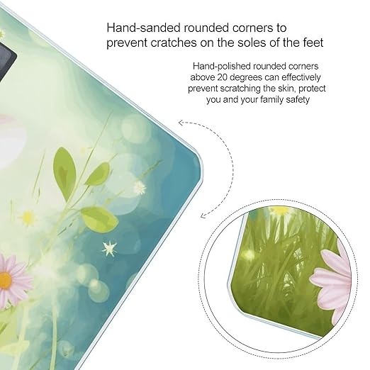Spring Happy Easter Holiday Scale for Body Weight Sturdy Tempered Glass Weighing Scales with LCD Display Accurate Digital Bathroom Scale Convenient Body Fat Smart Scales 400lb