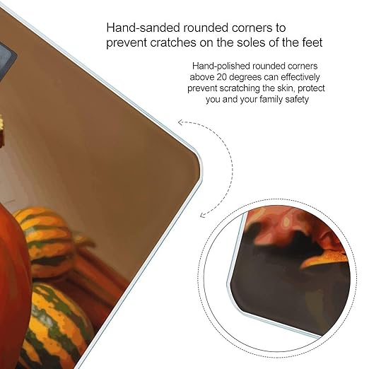 Thanksgiving Day Pumpkin Weight Scale Digital Electronic Scales Bathroom Scale Larg LCD Backlight Display High Precision MeasurementsTempered Glass
