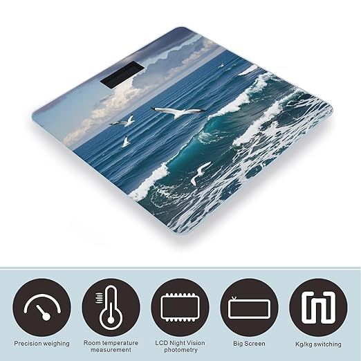 The Deep Blue Sea Scale for Body Weight Digital Bathroom Scale Accurate Smart Weight Scales with Large Display Weighing Machine High Precision Scales