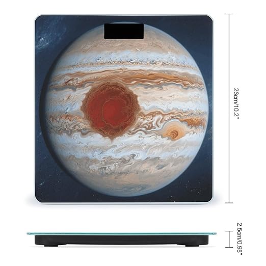 Jupiter Great Red Spot Scale for Body Weight Sturdy Tempered Glass Weighing Scales with LCD Display Accurate Digital Bathroom Scale Convenient Body Fat Smart Scales Easy Read