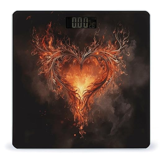 Digital Bathroom Scale for Body Weight Scale with Bright LCD Display High Accuracy Step-On Technology Auto On/Off Show A Heart on Fire Digital Scales 400 Lbs /180kg