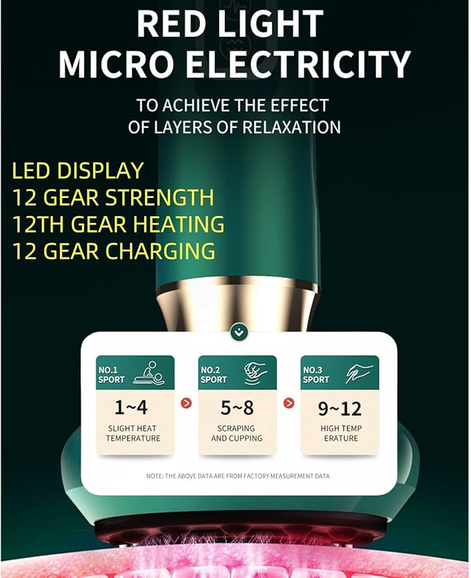 12 Levels Adjustable Handheld Cellulite Massager Charging Heated Guasha Tool Cupping Massage Body Sculpting Machine Cellublast for Cellulite Remover for Body Massager (Grey)
