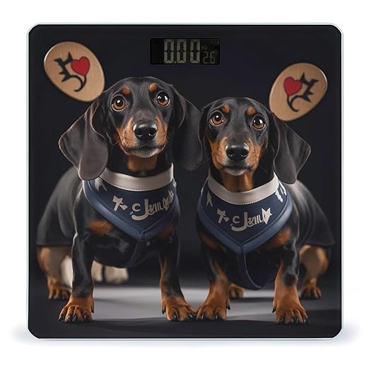 I Love My Dog Dachshunds Scale for Body Weight Accurate Digital Bathroom Scale Toughened Glass High Precision Scales Smart Weight Scales with Large LCD Backlight Display Weighing Machine