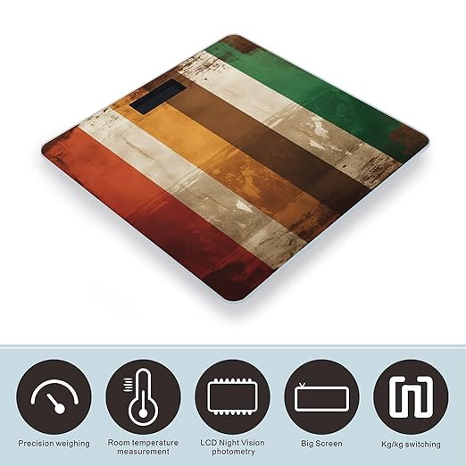 Different Colored Bars Scale for Body Weight Accurate Digital Bathroom Scale Toughened Glass High Precision Scales Smart Weight Scales with Large LCD Backlight Display Weighing Machine