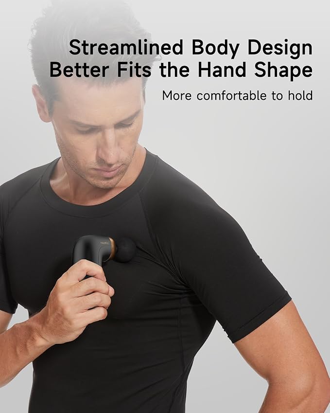 A1 Super Mini Massage Gun Percussion Deep Tissues Muscle Massager Travel Massage Gun Compact Sports Massager Portable Handheld Massager for Office Home Athletes(Black)