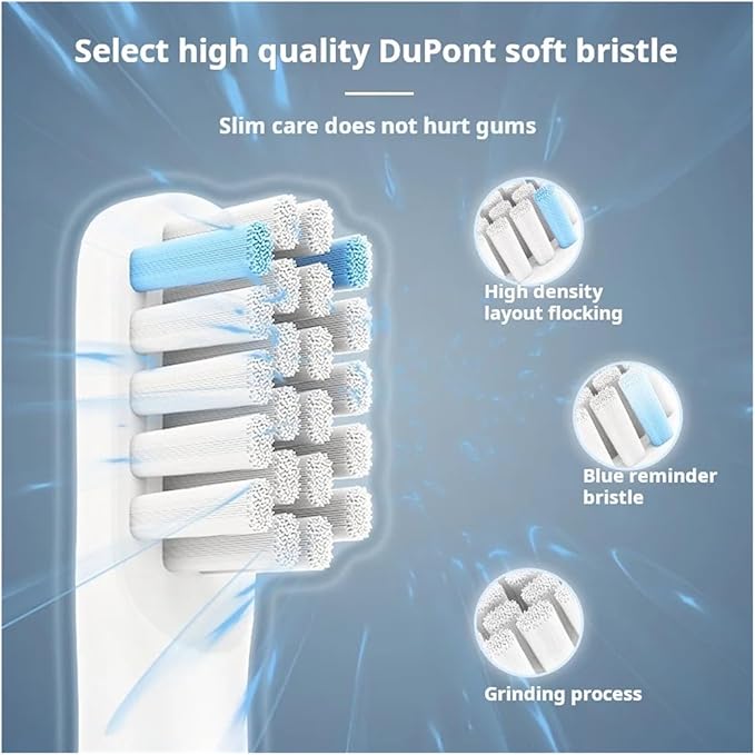Compatible ForRealme N1 N2 RTX2103 SN301 Electric Toothbrush Replacement Heads Sonic Smart Brush Soft Bristle Nozzles4/8/16pcs(Blue 16PCS)