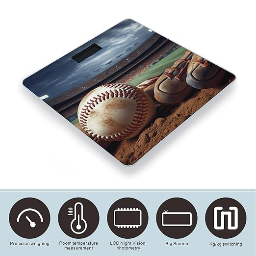 Baseball Smart Scale for Body Weight Accurate Bathroom Scale with LED Display Digital Weight Scales Weighing Machine High Precision Scales for Bath Home