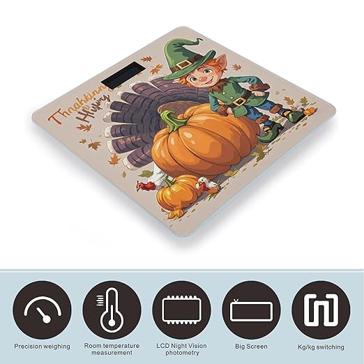 Turkey Day Bathroom Scale Digital Weight Scale Precision 400 Lbs Weighing Scales Large with LCD Backlight Display BMI Measures