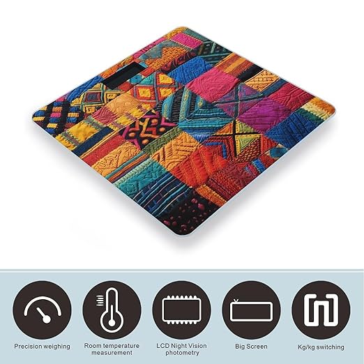 Multicolor Quilt Scale for Body Weight Accurate Digital Bathroom Scale Toughened Glass High Precision Scales Smart Weight Scales with Large LCD Backlight Display Weighing Machine