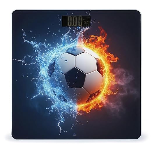 Women's Fashion Automatic Switch Digital Bathroom Weighing Scale Smart Scale Water and Fire Soccer Ball
