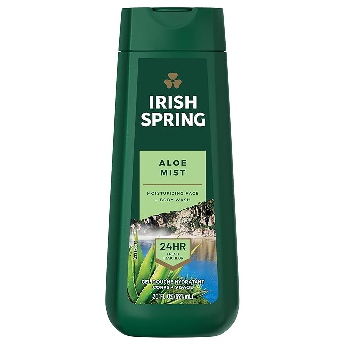 Irish Spring Men's Body Wash Shower Gel Aloe Vera - 20 fluid ounce (Pack of 6)