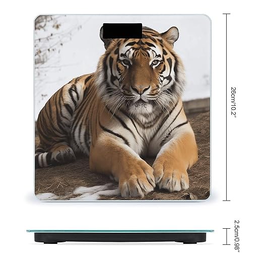 Big Tiger Bathroom Scale Rounded Smart Scale for Body Weight Automatic Power On/Off Weight Scales Accurate Bathroom Digital Scales for Pet Home Bedroom Kitchen