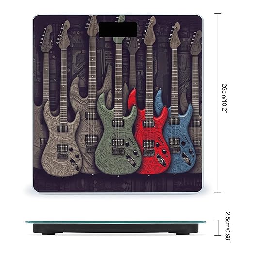 Guitar Pattern Smart Scale for Body Weight Accurate Bathroom Scale with LED Display Digital Weight Scales Weighing Machine High Precision Scales for Bath Home