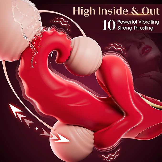 Portable Vibrating Massager -Clitioral Sucker Relaxes Muscles Viboators Toy 10 Modes Couples - for Body and Back Foot Silent Personal for Sports Massage Adult Tools Relaxation (Red2)