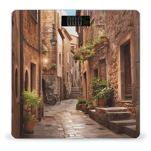 Italian Street Digital Bathroom Scale for Body Weight with High Precision Digital Weighing Scale with BMI Clear LCD Display and Step-On Measures Weight Up to 180kg