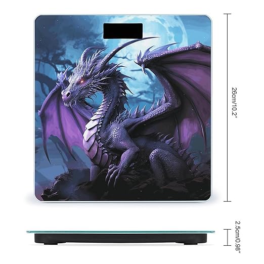 Purple Dragon Purple Moon Weight ScaleClear LED Display Bathroom Digital Weighing ScaleTempered Glass Digital Bathroom Scale for Body Weight Capacity Up to 400 Lbs