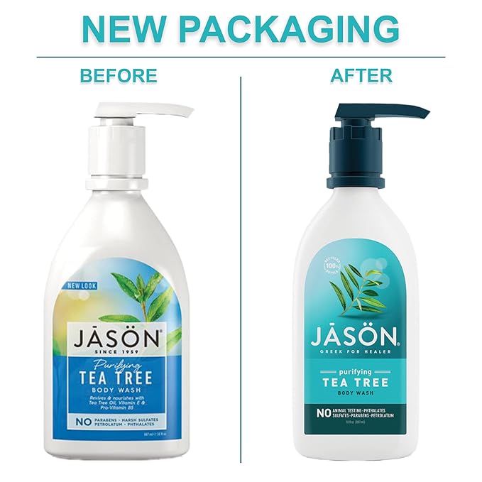 JASON Natural Body Wash &amp Shower Gel Calming Lavender &amp Purifying Tea Tree 30 Oz 2-Pack