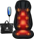 CooCoCo Vibration Back Massager with Heat Gifts for Him Dad Husband Men Massage Chair Pad with 8 Vibrating Motors &amp 2 Levels Heat Massage Seat Cushion for Home Office Seat Use