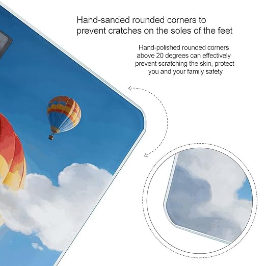 Balloon Adventure Weight ScaleClear LED Display Bathroom Digital Weighing ScaleTempered Glass Digital Bathroom Scale for Body Weight Capacity Up to 400 Lbs
