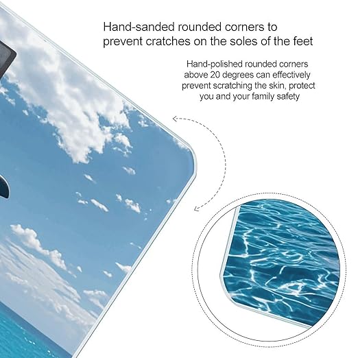 Ocean Dolphin Looking at You Scale for Body Weight Digital Bathroom Scale Toughened Glass High Precision Scales for Body Weight with Large LCD Backlight Display Weight Scales