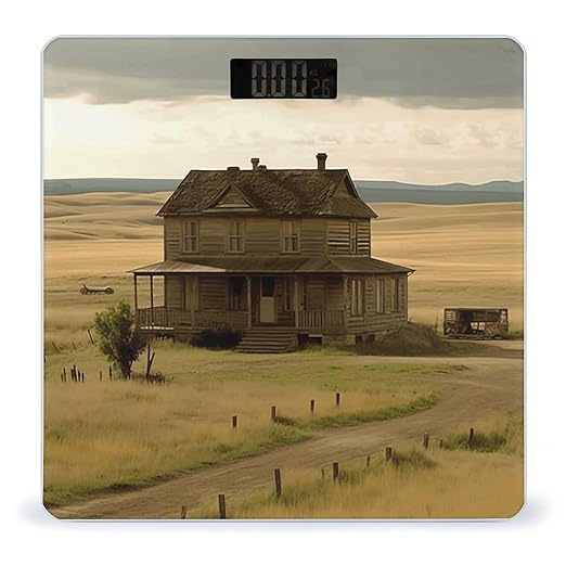 House on The Prairie Bathroom Scale Large LCD Backlight Display Digital Scale Rounded Corners Body Scales Automatic Power On/Off Bathroom Scales for Home Bedrooms