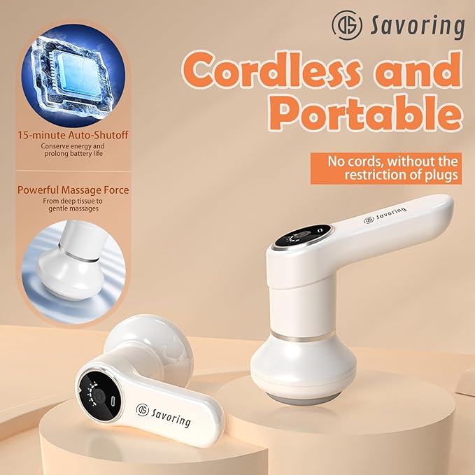 Cordless Body Massage Lymphatic Drainage Tool 5-in-1 Handheld Body Sculpting Machine Electric Cellulite Massager with 6 Speeds Rechargeable &amp Portable Cellulite Roller for Thighs Butt Fat