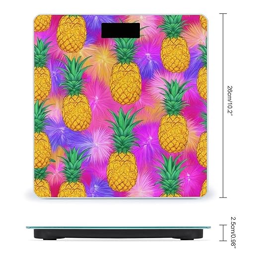 Digital Bathroom Weighing Scale Energy Saving Scale Smart Scale for Body Weight Tropical Pineapples Palm Leaves