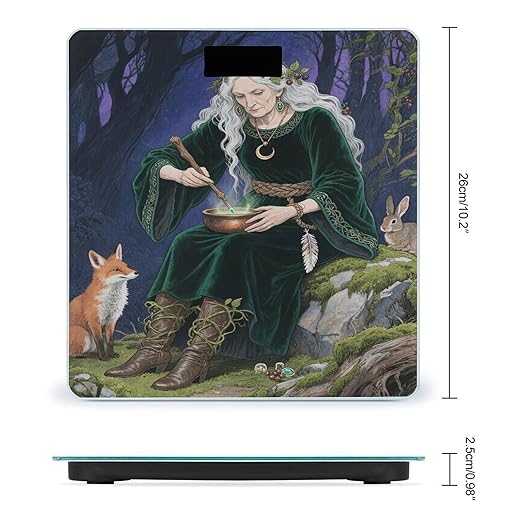 Forest Witch Weight Scale Large Bathroom Scales Digital Weight with Bright LED Display Non Slip Automatic Weighing Scale Fashion Weighing Machine for Body
