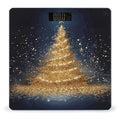 Golden Glitter Christmas Tree Scale for Body Weight Anti-Slip Sturdy Tempered Glass Weighing Machine Highly Digital Accurate Bright LCD Bathroom Scale for Household Gift