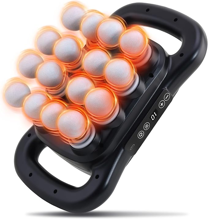 16 Head Massage Gun Set Deep Tissue Percussion Massager 2600mAh Electric Massage Tools with 9 Styles &amp Levels Black