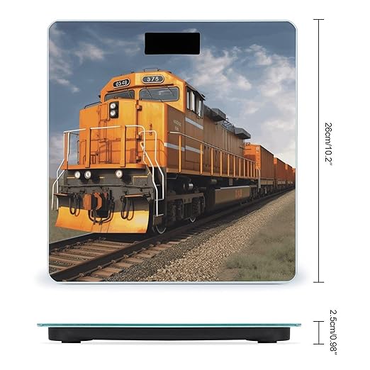Freight Train Scale for Body Weight High Precision Digital Weight Scales with LCD Display Anti-Slip Sturdy Slim Tempered Glass Bathroom Scale for Home Use