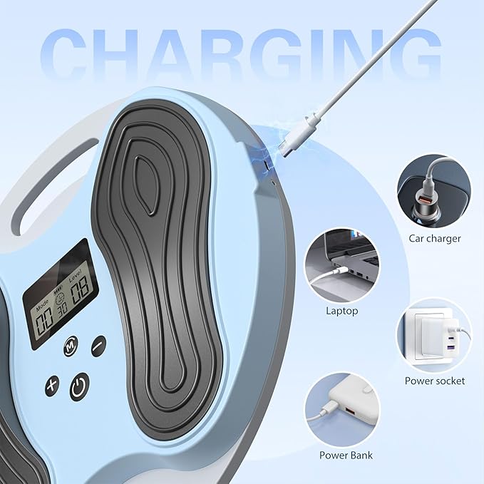 EMS Foot Massager for Neuropathy &amp Pain Relief-Electric Muscle &amp Nerve Circulation Stimulator for Feet &amp Legs10 Modes 20 Intensities