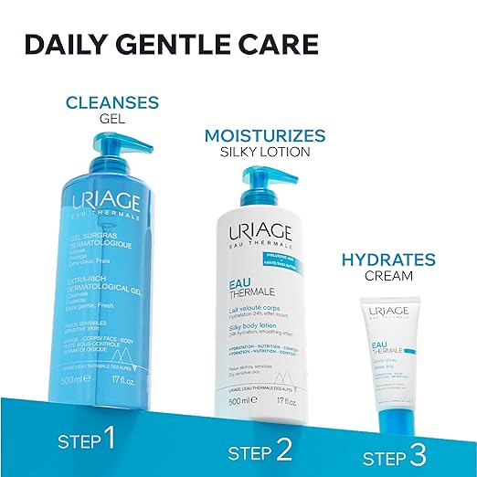 Uriage Extra-rich Dermatological Face &amp Body Wash for Sensitive Skin Preserves the Hydrolipidic Film of the Skin Fresh Foaming Body Cleanser Paraben &amp Soap-Free Physiological pH