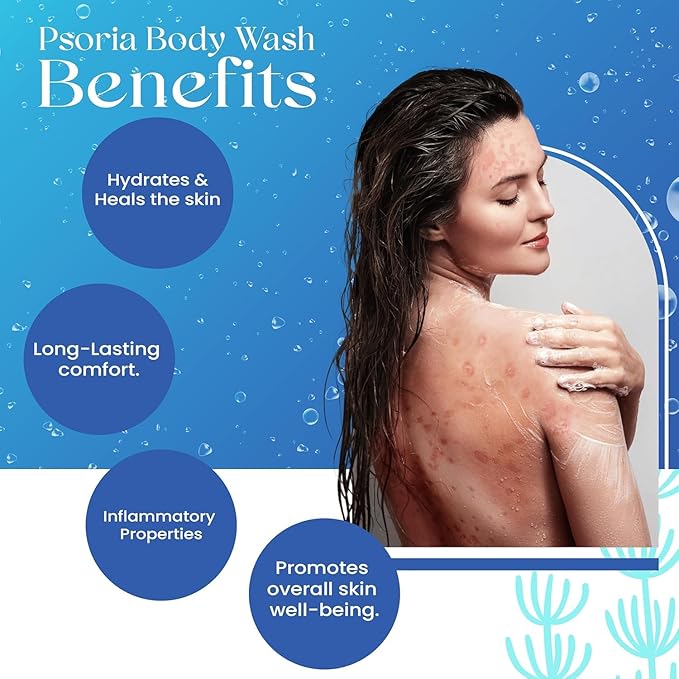 SiyaAyurveda Psoriasis Body Wash - Gentle 1% Salicylic Acid Cleanser – Psoriasis Treatment Soothes Itching Redness Flaking – Salicylic Acid Fragrance Free Body Wash (6.7 fl oz)