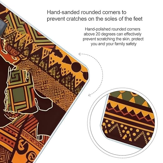 African Map Ethnic Pattern Scale for Body Weight Highly Accurate Digital Bathroom Scale Sturdy Tempered Glass Weighing Scales with LCD Display Fashion Body Fat Smart Scales 400lb