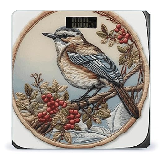 Bird on Branch Scale for Body Weight Accurate Digital Bathroom Scale Toughened Glass High Precision Scales Smart Weight Scales with Large LCD Backlight Display Weighing Machine