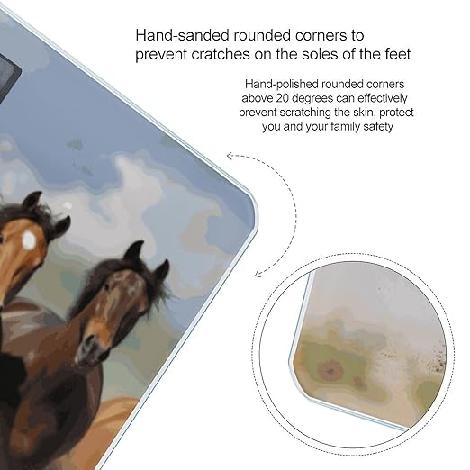 Horses Weight Scale Digital Electronic Scales Bathroom Scale Larg LCD Backlight Display High Precision MeasurementsTempered Glass