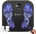 KINGJOY Foot Massager for Neuropathy Rechargeable EMS TENS Foot Stimulator with 10 Modes 20 Intensities for Circulation Plantar Fasciitis &amp Swelling Pain Relief Gifts for Women Men-Black