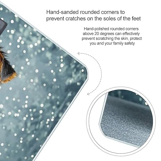 Black Yorkie Puppy Scale for Body Weight Digital Bathroom Scale Toughened Glass High Precision Scales for Body Weight with Large LCD Backlight Display Weight Scales