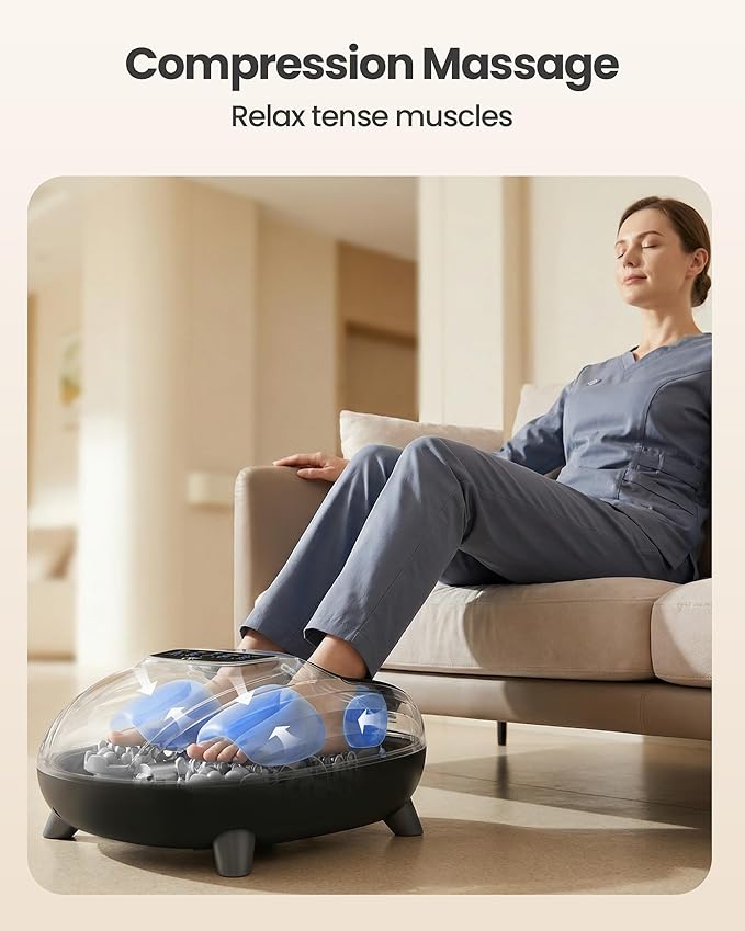 CILI Shiatsu FSA Foot Massager with Heat and Compression Knead Rolling HSA Feet Massager for Neuropathy Plantar Fasciitis Remote Control Up to Men Size 14 Christmas Gifts for Men Women