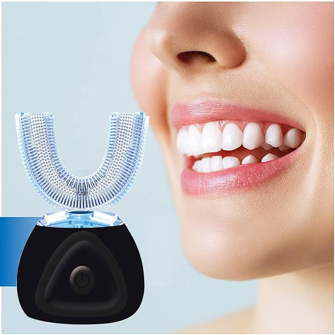 FULYA Auto Toothbrush with Teeth Whitening Mousse Automatic Tooth Brush for Adult 360° Sonic Toothbrushes Waterproof Rechargeable Electric Tooth whitening Brush