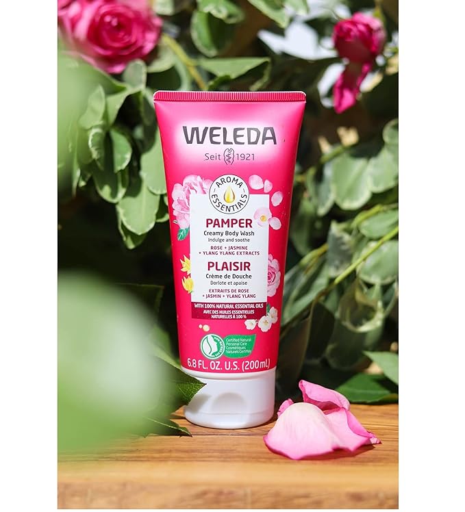 Weleda Aroma Essentials Body Wash Collection 6.8 Fluid Ounce (Pack of 3) Energy Shower Gel Pamper and Relax Body Wash Gentle Plant Rich Cleanser